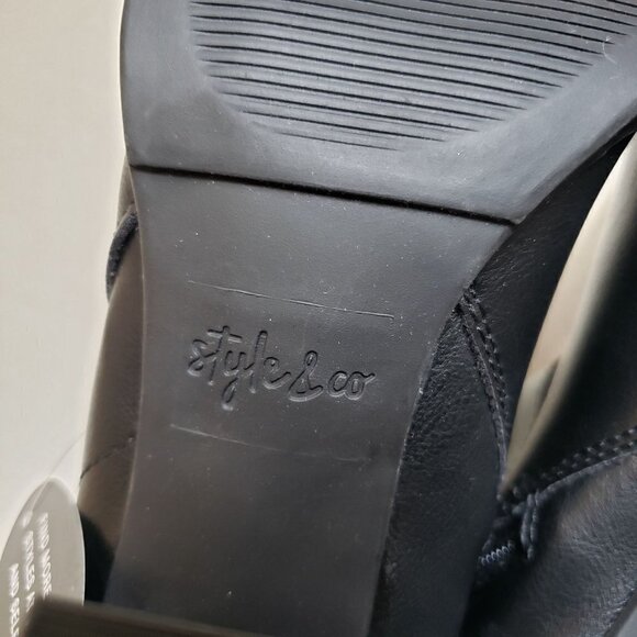 Style & Co Sachi Block Heel Mid-Shaft Slouchy Boots Faux Black 8.5 Wide Calf NEW - Picture 2 of 11